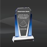 Blue Side Wedge Crystal Award (D-CRY251)