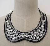 High Quality Round Crystal Chunky Bib Choker Necklace Collar (JE0032)