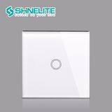 Shinelite 240V, Black White Color Crystal Glass Switch Panel Touch Light Smart Switch