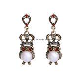 Alloy Diamond-Studded Female Earrings Crown Shape Fashion Jewelry