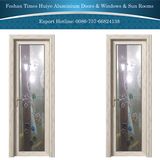 White Color Aluminium Bathroom Door with Crystal Flower