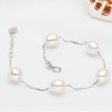 Fashion 925 Sterling Silver Freshwater Natural Pearl Bracelet (EB1557)