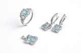 Fashion Silver Jewelry Set with Rectangular Cut CZ