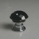 Baby Furniture Crystal Glass Black Door Knobs Dia. 20mm