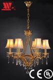 New Crystal Chandelier with Fabric Lampshades