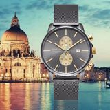 Swiss Men's Stainless Steel Wrist Watch with Mesh Band 72110