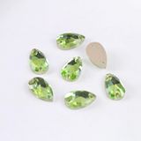 Sew on Teardrop Rhinestones Peridot Glass Crystal Stones