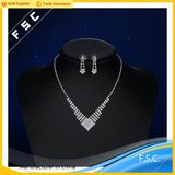 Elegant Silver Plated Wedding Bridal Jewelry Set in Crystal