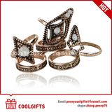 Zinc Alloy White Decorative Resin Diamond Jewelry Ring Set