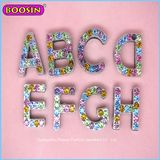 Guangzhou Factory Direct Sale Crystal Alphabets Charm for Jewelry
