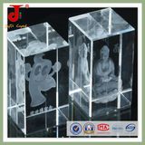 3D Laser Engraved Crystal Cube of Engraving