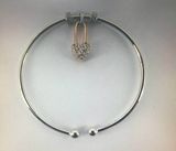 Fashion Silver Bangle with Open and Close Heart Lock