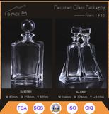 Square Shape Crystal Glass Bottle for Wine/Liqueurs Bottle
