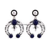 Fashion Cheap Retro Alloy Inlaid Gemstone Earrings for Girls