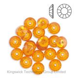 5mm Crystal Topaz Flat Back Rhinestone with 2 Holes
