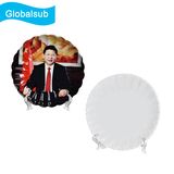 Decorated Wavy Golden Rimmed Sublimation Photo Plates with Stand