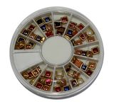 Nail Art, Nail Beauty, Nail Accessories, Nail Art Rhinestone, Gold-Lined Square Rhinestones