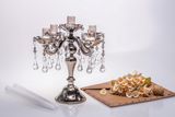Shine Metal Color Five Poster Glass Candle Holder for Wedding Decoration