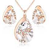 Latest Fashion Crystal 18K Gold Plated Alloy Jewelry Set