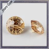 Beautiful Chrysanthemum Cut Champagne Color CZ Beads