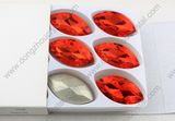 Crystal Fancy Stones 17*32mm Light Siam Navette Shape Point Back Rhinestones