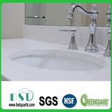 White Quartz Stone Countertop with Grey Veins