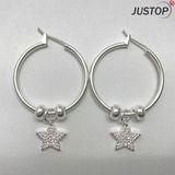Fashion Star Shape Jewelry Crystal Wholesale Loop Earrings for Ladies Women
