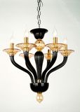 Bedroom Candle Glass Black Pendant Lamp Chandelier (KD0122-6)