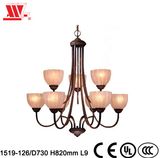 Luxury Crystal Chandelier with Glass Shades
