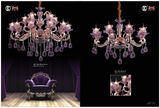 Purple Glaze Zinc Alloy Die Casting Chandelier Light