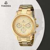 Men's Gold-Tone Three Eyes Chronograph Watch 72572
