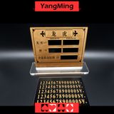 Casino Dragon and Tiger High - Grade Pure Copper Entertainment Bet Card Table Limit Sign Ym-LC09