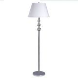 Three Crystal Balls Floor Lamp with Metal Tube Body