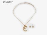 Fashion Design Star and Moon Necklace with Matching Earrings