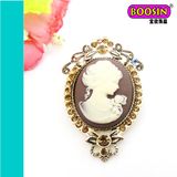 China Wholesale Vintage Classical Antique Cameo Brooch Pin