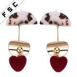Fancy Simple Designs Gold Heart Long Hanging Earring for Women
