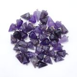 Assorted Natural Amethyst Crystal Pendants Hexagonal Pyramid Charms Pendulums