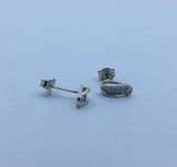 Fashion Sterling Silver Stud Slipper Earring with CZ