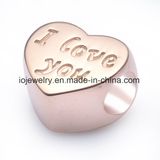Silver Charm Custom Engraved Metal Logo Bead