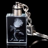Custom Made Souvenir Crystal Glass Key Chain for Promotional Gift