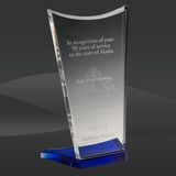 Blue Phoenix Curve Crystal Award (T-NFEX509BU)