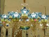 Blue Glass Golden Die Casting Crystal Chandelier Lights