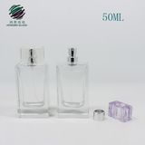Rectangle Empty Perfume Spray Glass Bottle Clear with Surlyn Cap 50ml