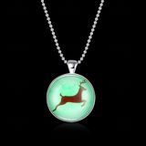Christmas Halloween Luminous Fluorescent Necklace Alloy Glow in The Dark Necklaces Gift, Fashion Jewelry