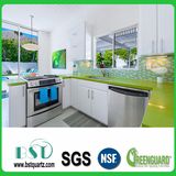 Green Sparkle Laminate Quartz Stone Countertop