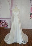 Ivory Satin Wedding Dress A-Line Lace Wedding Dress
