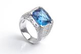 Fashion 925 Sterling Silver Ring with Rectangular Faceted Cut CZ