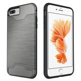 Card Slot Holder PC Crystal Hard Case for iPhone 7 6 Plus Samsung Galaxy S7 S8 LG G6 Moto G6