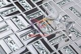 Silver 15*48mm Titanium Crystal Art Glass Mosaic Tile (TC346)