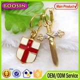 2016 Fashion Metal Cross and Sheild Gold Hoop Earrings